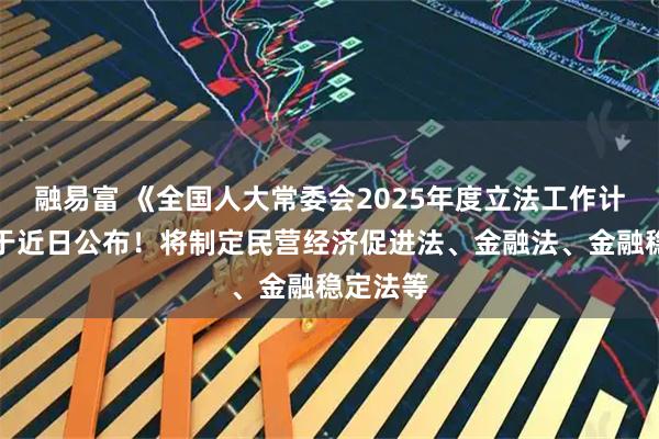 融易富 《全国人大常委会2025年度立法工作计划》将于近日公布！将制定民营经济促进法、金融法、金融稳定法等
