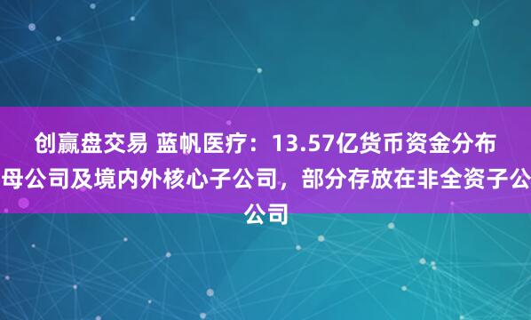创赢盘交易 蓝帆医疗：13.57亿货币资金分布于母公司及境内外核心子公司，部分存放在非全资子公司